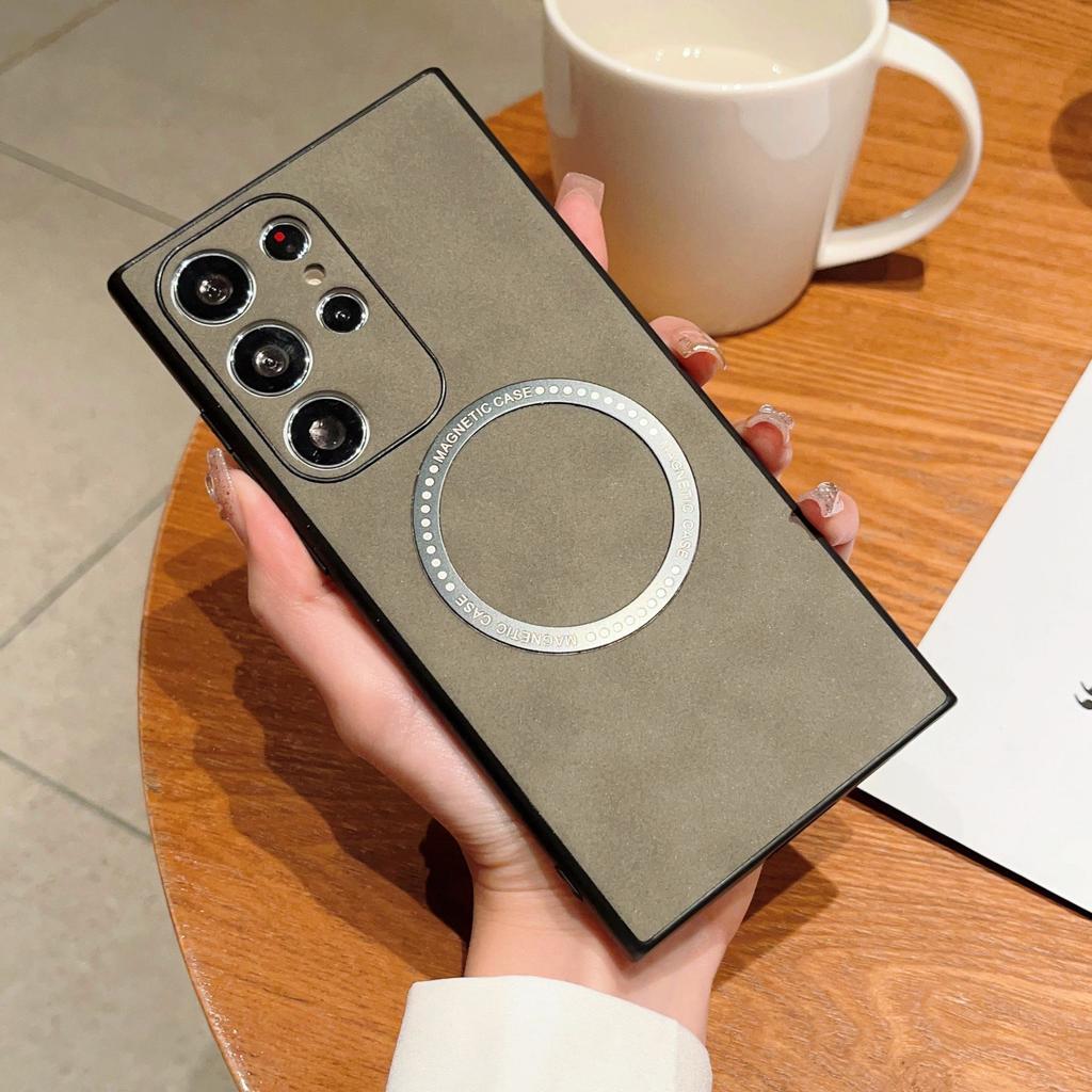 Etui na telefon Samsung S23ULR Magnetic Wireless Charging, etui ochronne z owczej skóry S22+ - pełna skorupa dla S23 Plus