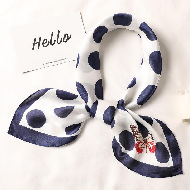 Spring and Summer New Satin Small Square Scarf Printed Scarf Scarf Women's Fashion Silk Scarf