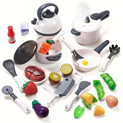 Cute Stone Pretend Play Educational Toy Set with Realistic Pressure and Luxurious Perfect for Pretend or Birthday Gift Set, 27-Piece Spray, Cooker,