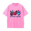SX-49 MINISO 2026 Summer Vintage Wash  Printed Pure Cotton Shoulder Style Men's and Women's Round Neck Short Sleeved Couple T-shirt