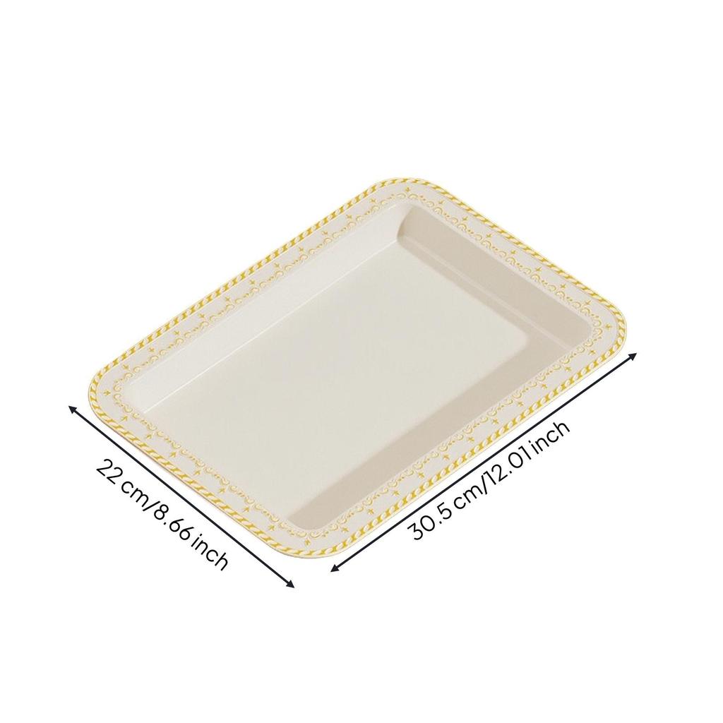 Tea Tray Lightweight Rectangular Resin with Raised Lip Versatile