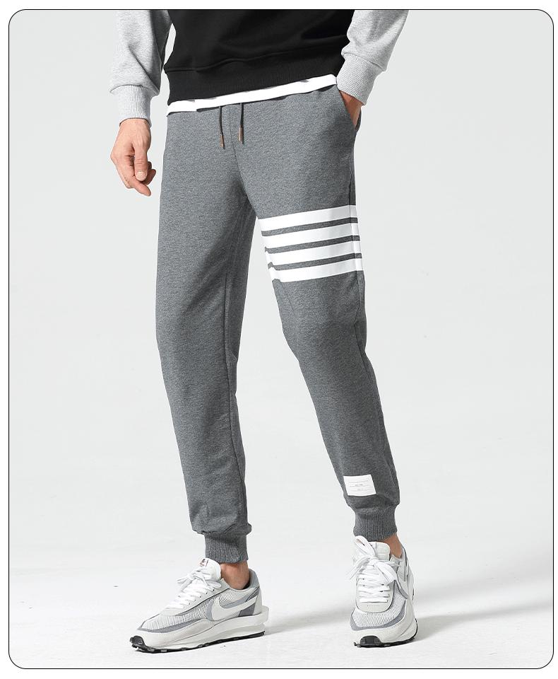 Men's Tide Brand Four-Stripe Casual Jogger Sweatpants - Trendy, Versatile Cotton for Spring and Autumn
