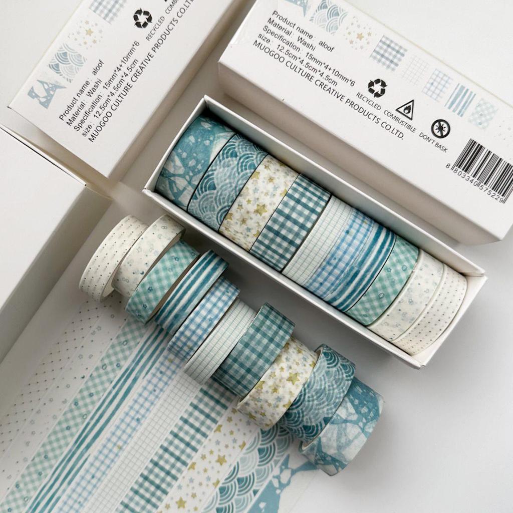 20-Roll Retro Washi Tape Set for Journals and DIY Crafts, Divider Line, Colorful Stickers