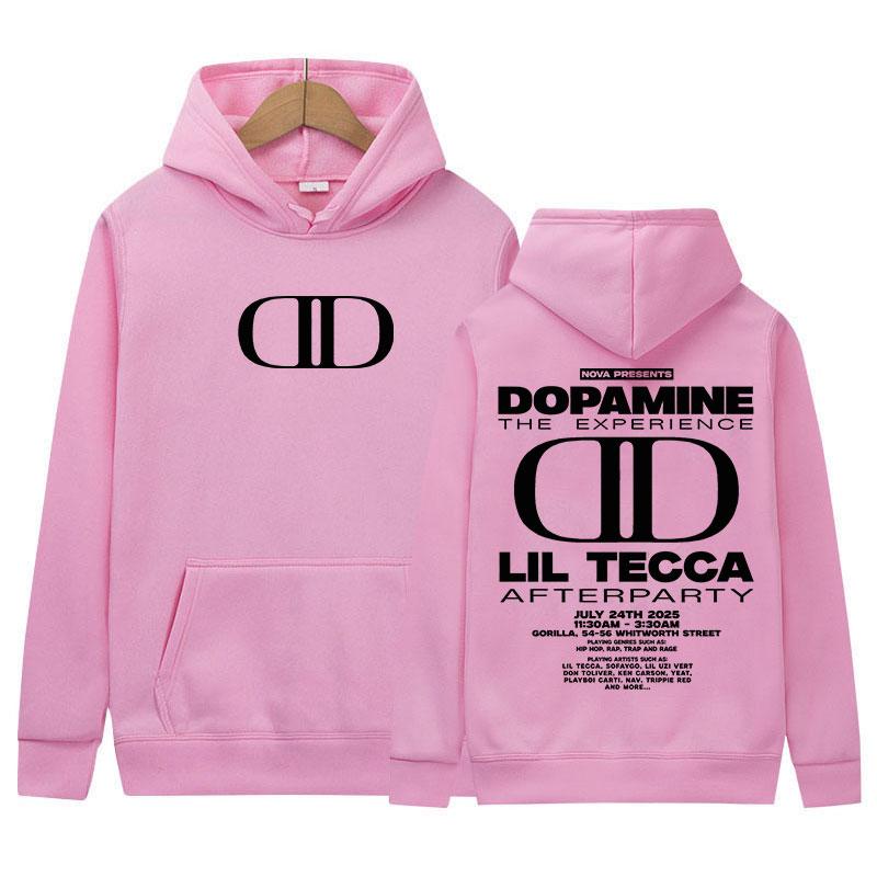 Rapper Lil Tecca Dopamne Tour 2025 Neues Album Hoodie Herren Damen Kleidung Mode Harajuku Sweatshirt Hip Hop Oversized Fleece Hoodie