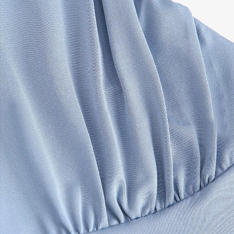 Tricou de damă cu decolteu în V, sexy, fără spate, cu talie înaltă, rochie europeană și americană