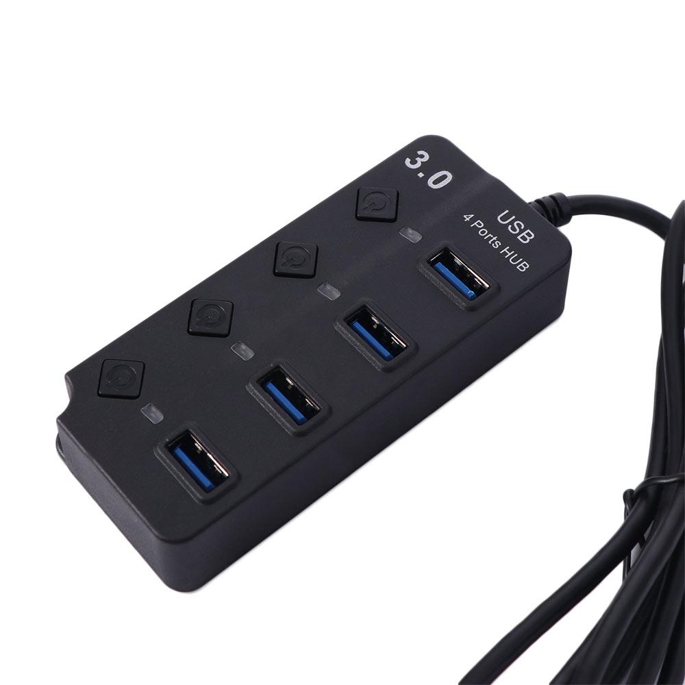 4 Port USB 3.0 Hub With Switch USB Docking Stations Multiple Expander Hub  Computer Accessories