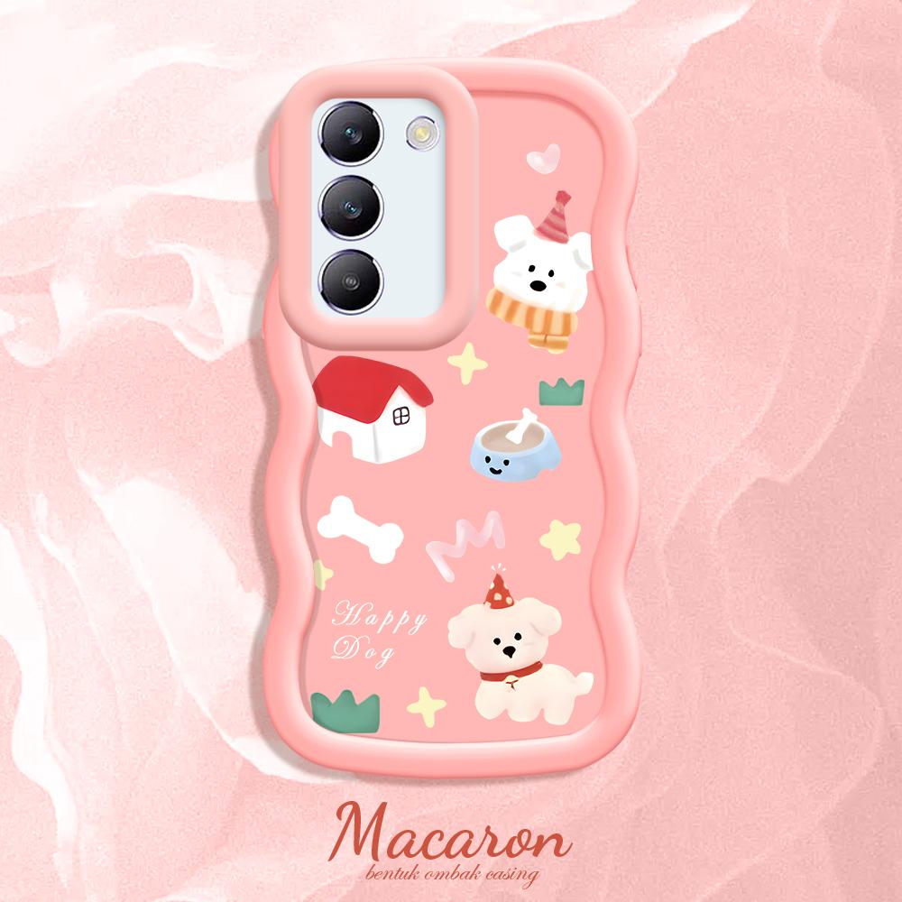 

Окрашенный узор Big Wave Edge Мягкий силиконовый материал Macaron чехол для телефона противоударный защитный резиновый чехол для OnePlus Vivo Motorola Moto Vivo Y03T розовый