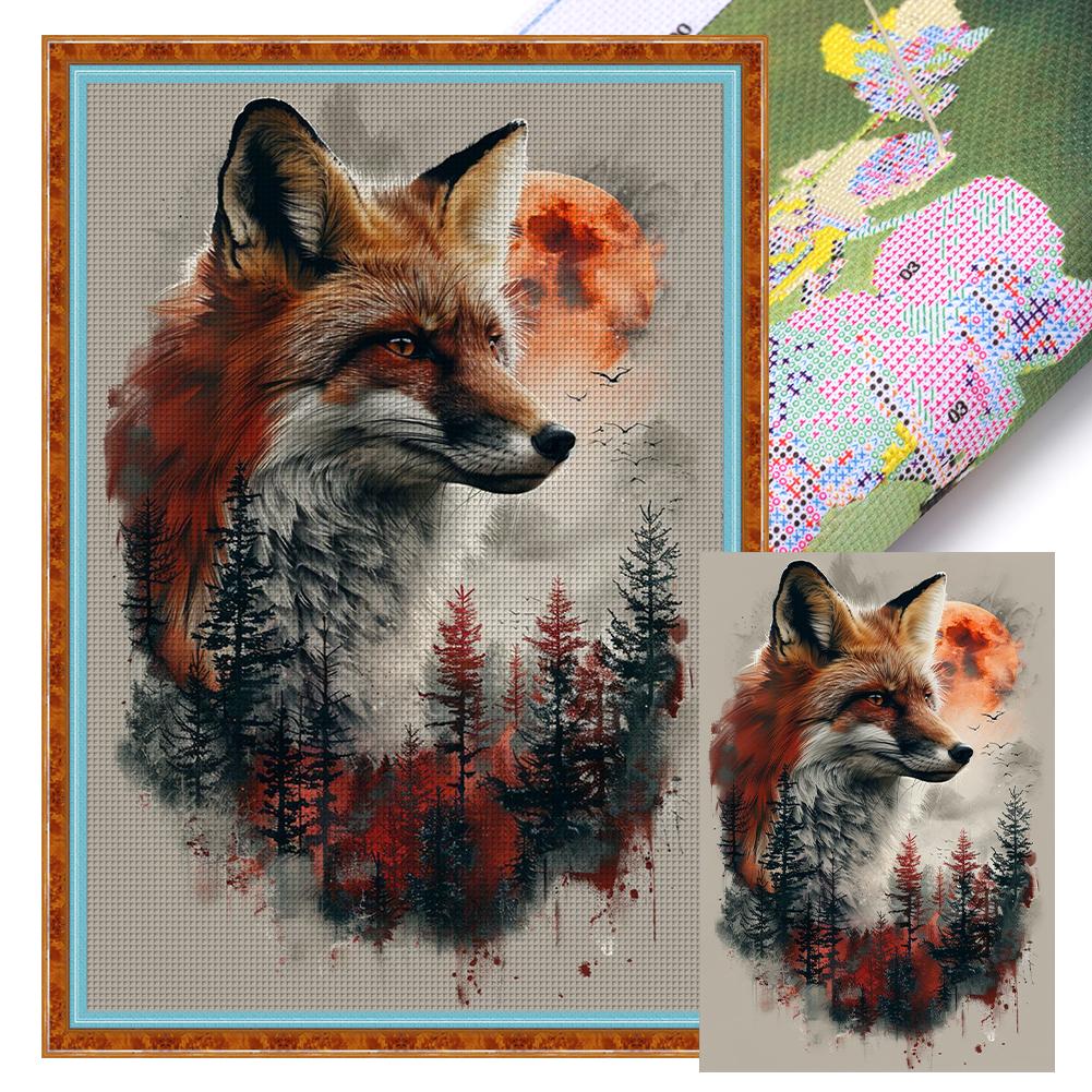 

Full Embroidery Eco-cotton Thread 11CT Printed Animal Cross Stitch Kit 40x60cm