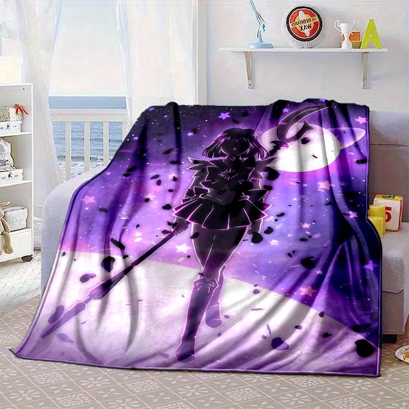 Moonlit Guardian Blanket Flannel Blanket for Bed, Sofa, Camping, Hiking, Picnic Essentials, Gift for Family Fan Gifts