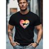 Herren-T-Shirt in Übergröße, Bequem und Vielseitig, Entspannt und Lässig, Herren Sommer Lässiges Rundhals-Kurzarm-T-Shirt mit Orca-Muster