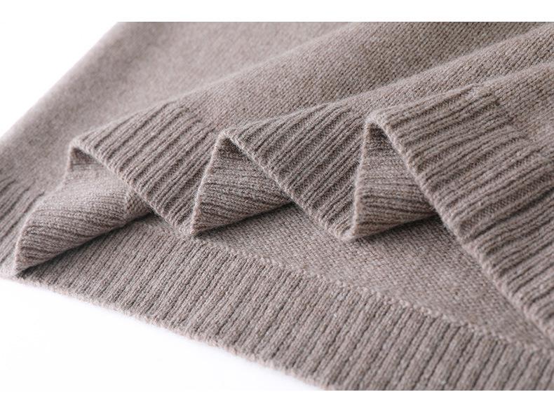 2025 Fall/Winter Women's Embroidered Loose Pure Wool Turtleneck Sweater, Thickened Long Sleeve Knitwear in Lazy Style