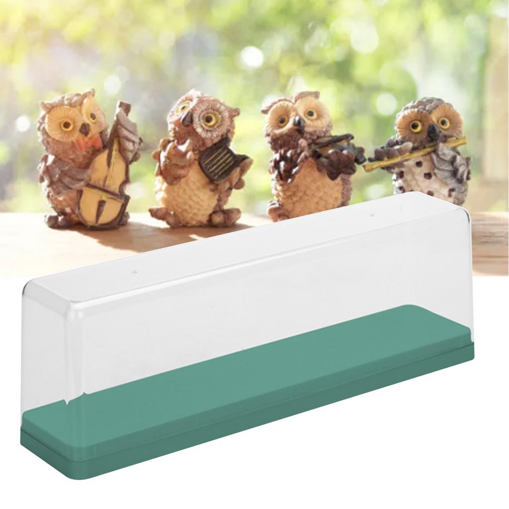 Action Figure Storage Box Dustproof Stackable Transparent Cartoon Figure Doll Display Case Green