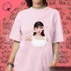 Korea Famous Star Jang Wonyoung Portrait Fans Shirt Trendy Casual Popular Fashion Pure Cotton Short Sleeve Camisa Y2k Clothes