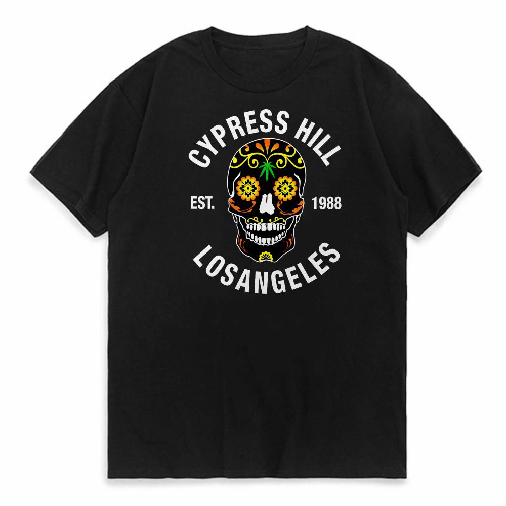Rapper Cypress Hill Skelett Grafik T-Shirt Unisex Modetrend Streetwear Bedruckt Rundhals Kurzarm T-Shirt
