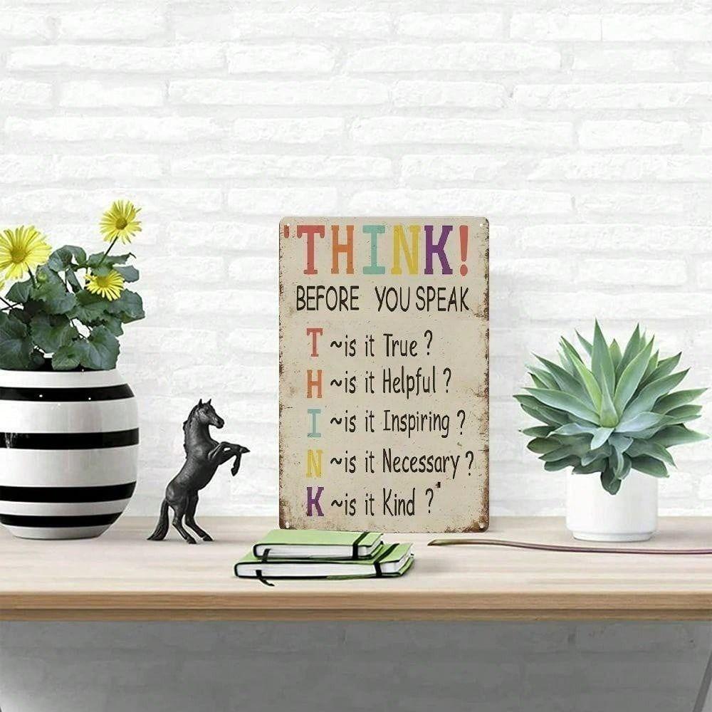 Vintage Metal Poster Office Wall Decor Motivational Quote Tin Sign