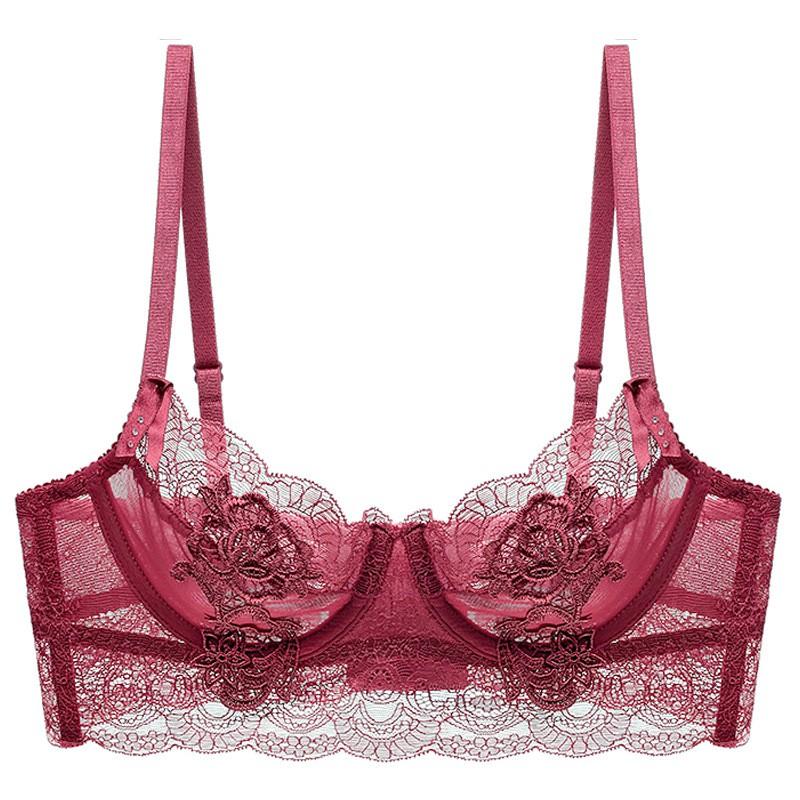 French Style Sexy Lace Bra Set Women Unlined Minimizer Bust Plus Size