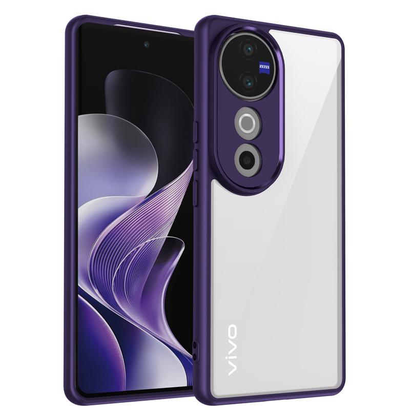 Vivo V40 VivoV40 V2348 Case Plating Silicone Bumper Shockproof Clear Back Cover Hard Matte Phone Case for Vivo V40 Pro 5G V2347