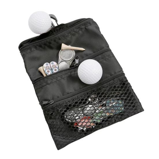 Golf Ball Bag with Waist Clip 3 Pockets Waterproof Nylon Golf Ball Tee Tools Accessories Organizer Pouch Holder Men Women Golf Enthusiasts Gift