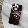 Raccoon Cute Animal Phone Case For iPhone 11,12,13,16,14,15,Mini,Pro,XS,MAX Black Matte Shockproof Cover