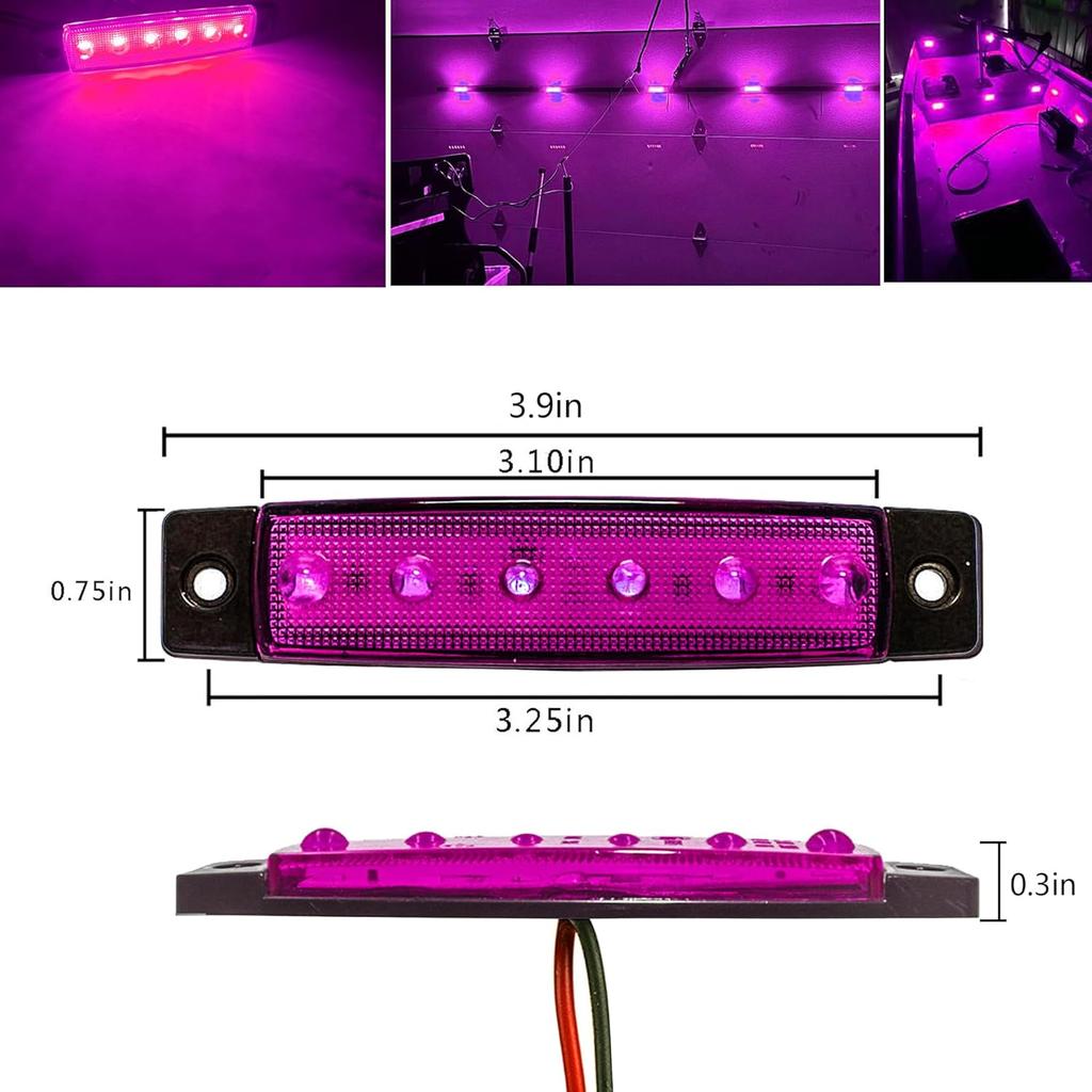 10 Pcs Purple LED Rock Strip Lights,Wheel Well Underglow Lighting Kits,Car Rock Lights Exterior Side Marker Lights For Wrangler Truck Golf Cart RV RV