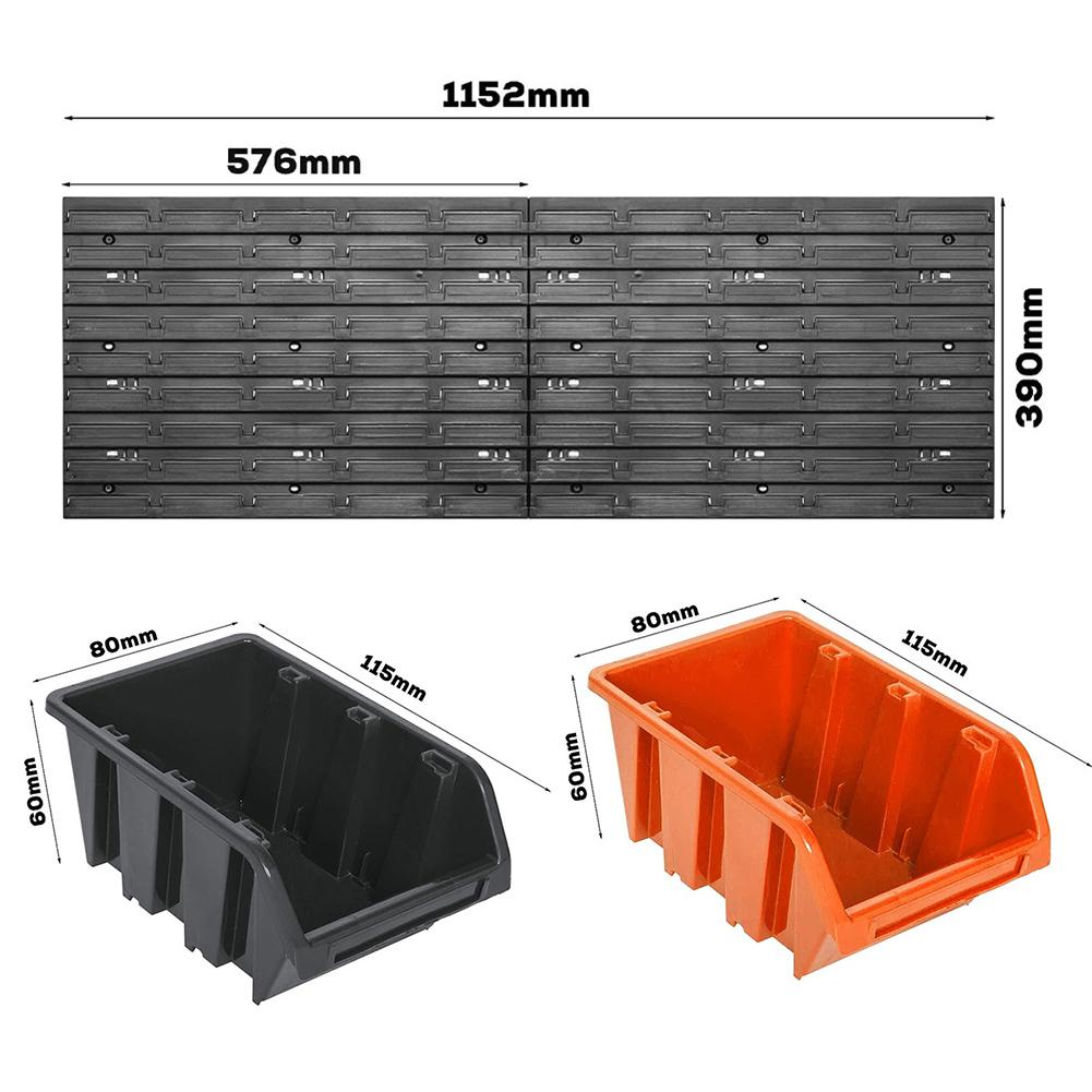 Tools Wall Storage Shelf Tool Holders 28 Stacking Boxes Wall Mounted Tool Rack Extra Strong Wall Plate for Wrench Screwdriver