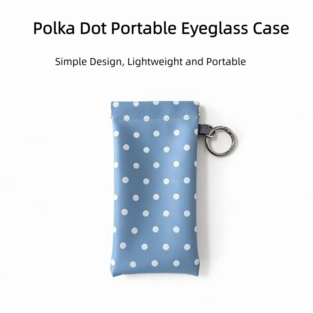 Portable Polka Dot Glasses Case Shrapnel Snap Shut Leather Glasses Storage Bag  Travel