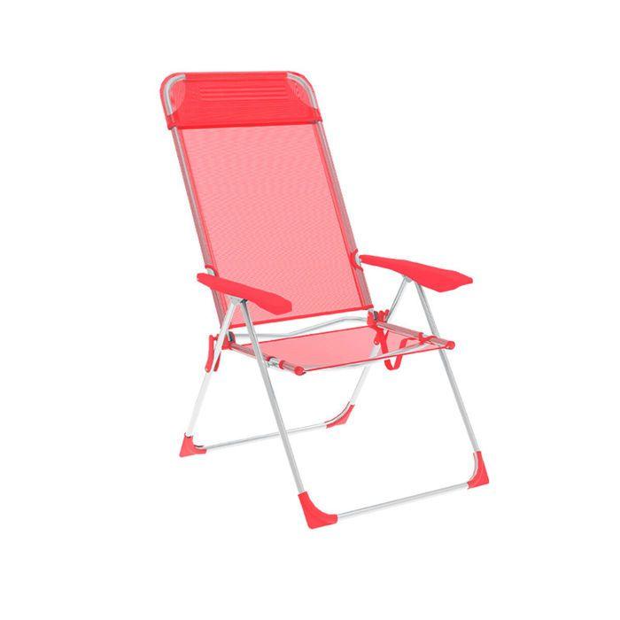 Chaise Pliante - Marbueno - Corail - Aluminium - 5 Positions - Design Moderne