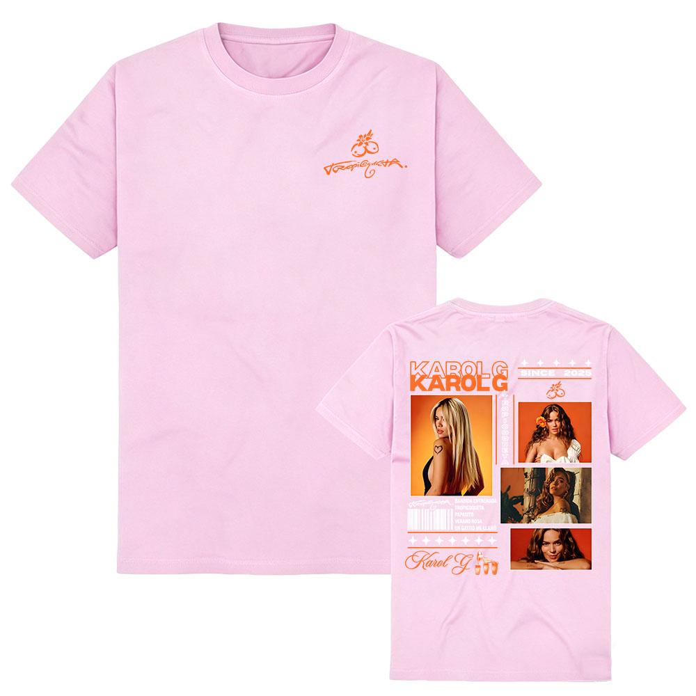 Singer KAROL G Graphic T-shirt Summer Cotton Women Men Clothing Loose Casual Short Sleeve O-neck Tshirts Unisex Streetwear Tees