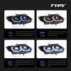 BMW 3 Series E92 E93 M3 RGB Headlight Assembly with Colorful Daytime Running Lights and Turn Signals (2005-2010).