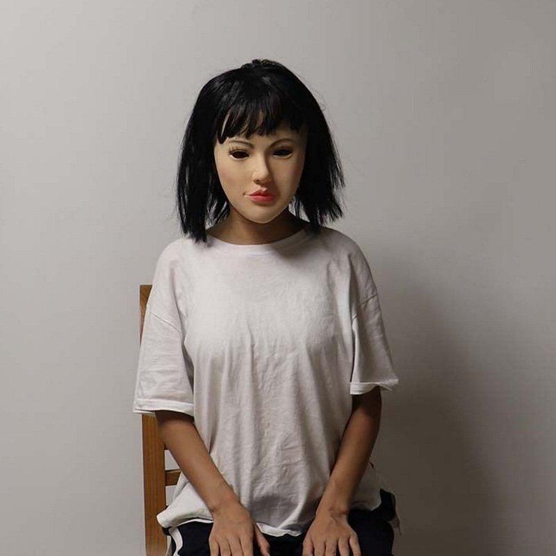 Halloween cos Ball Party Makeup Adult Costume Beauty Face Latex Full Face Mask with Simulated Hairpiece