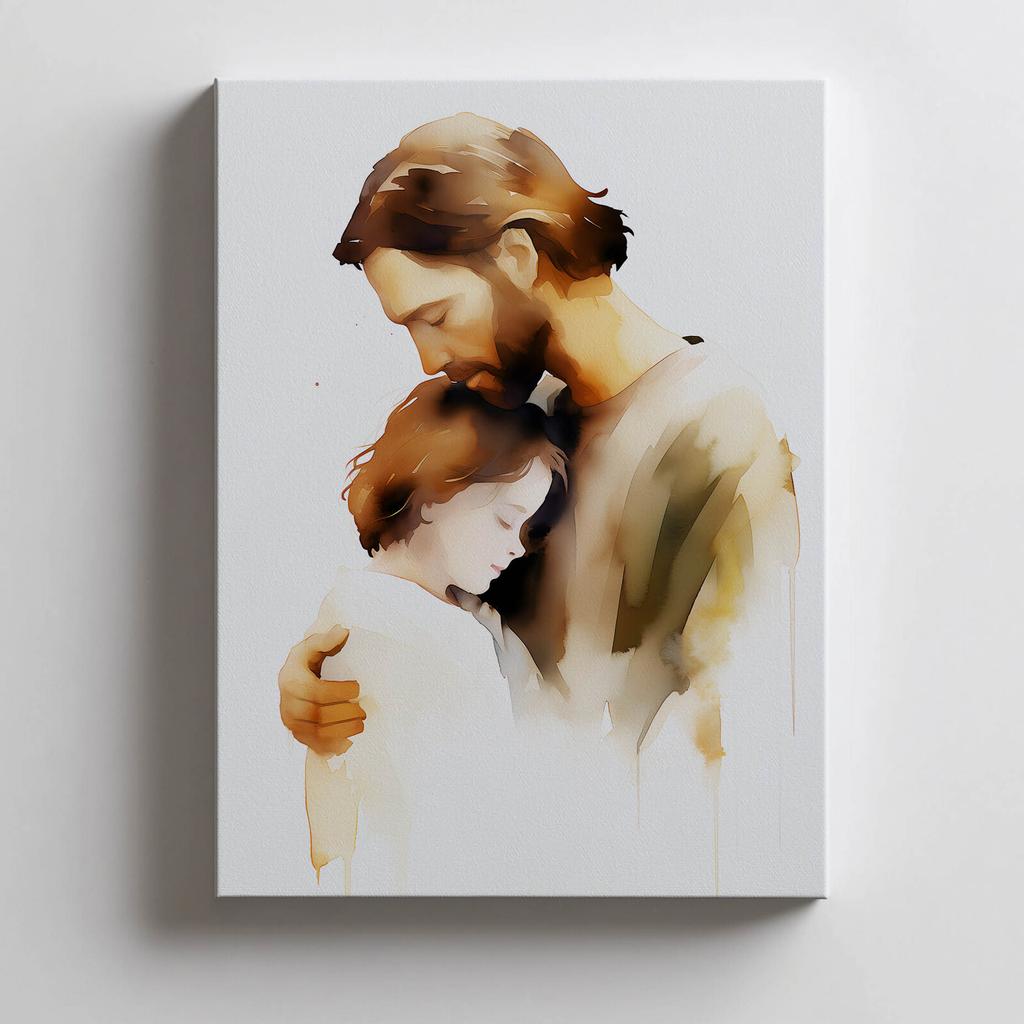 Miłość Boska - Jezus Przytulający Chłopca Miłość Boska - Jezus Przytulający Chłopca, 50X70 Cm, Bez Ramy, Papier Matowy 230 Gsm