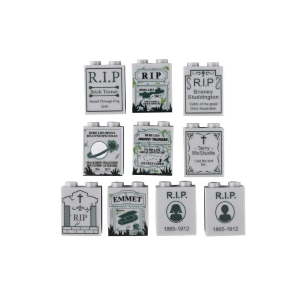 MOC Halloween Building Blocks Model Decorations Medieval Witches Vampires Thrones Kitchen Street Lamps Tombstones Toy Gift S025
