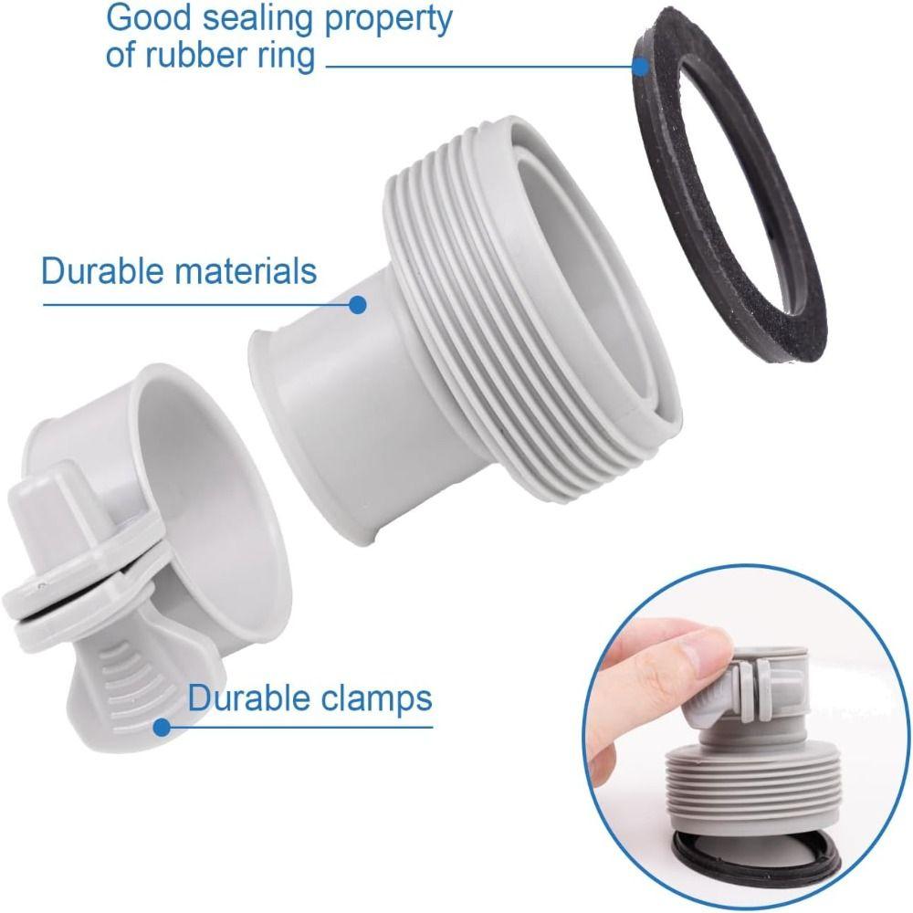 1.25 To 1.5 Pool Hose Connector With Adjustment Hoop Filter Pumps Connector New Pool Hose Adapter