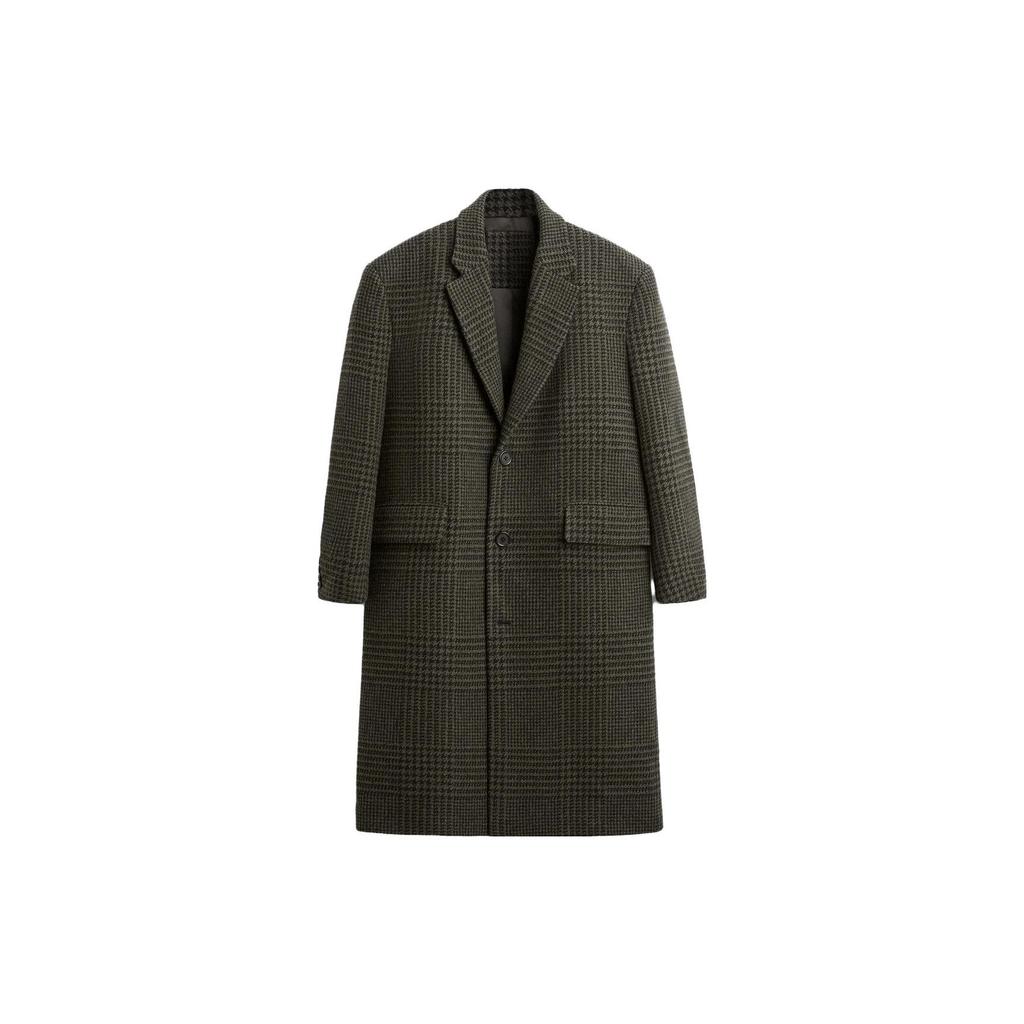 Zara Harry Lambert Collaboration Vintage Plaid Suit Lapel Single-Breasted Long Wool Coat Unisex Coats 06893255207