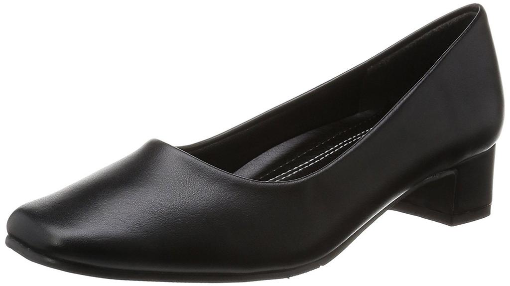 Romeo Valentino Square Toe 3E Foot Size 3E Foot Size Women's Shoes, 3.5cm Heel, Size, Black, VB3370, 26.0cm,