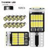 10Pcs/lot W5W T10 Led Bulbs Canbus 4014 Smd 6000K 168 194 Led 5W5 Car Interior Dome Reading License Plate Light Signal Lamp