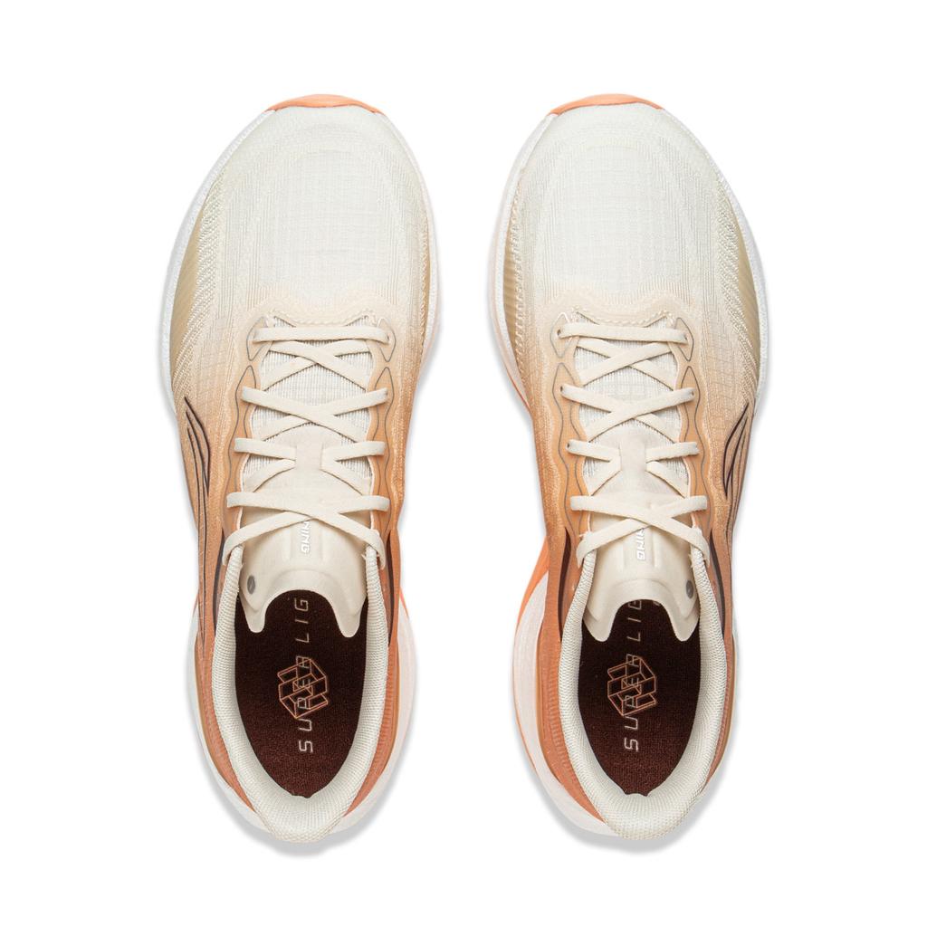 Li Ning Ultra Light 22 Racing Lightweight Cushioning Running Shoes Women Sneakers White Orange ARBV002-40