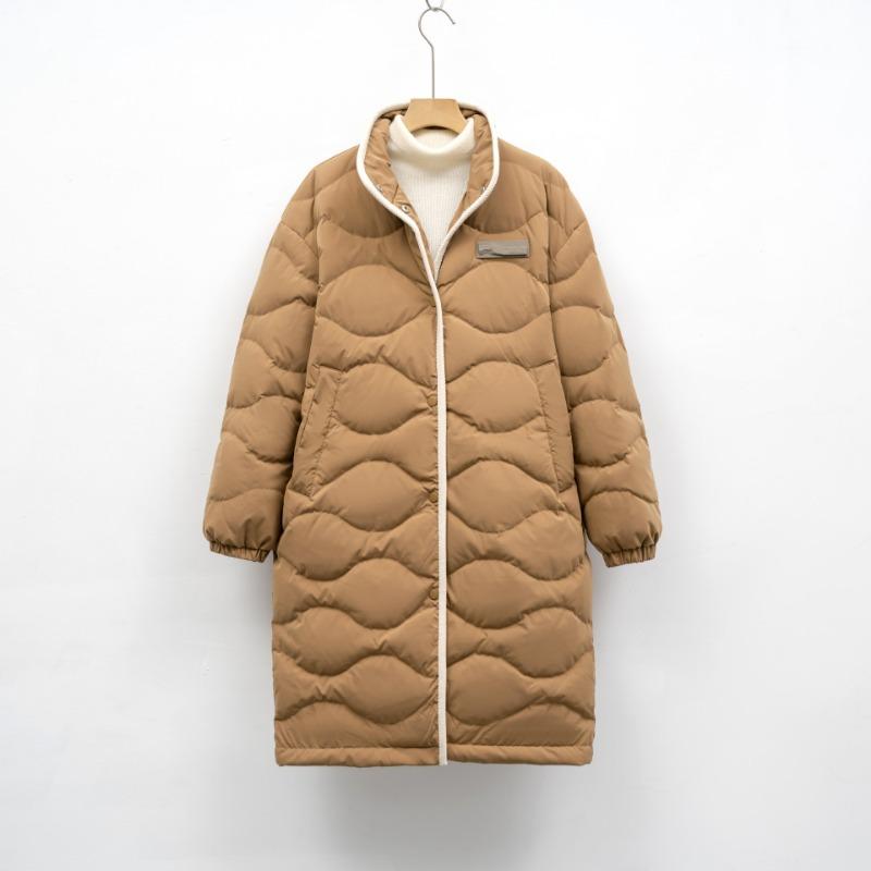 Pinghu new national standard 90 down jacket casual winter warm new outdoor wind stand-up collar loose long coat women