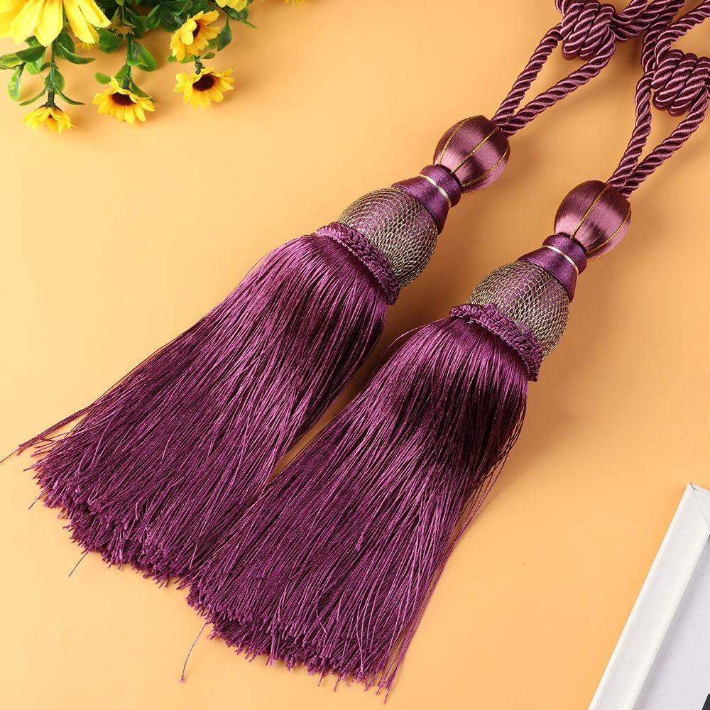 1 Pair Home Decor Modern Large Braided Tiebacks Tie Backs Holder Strap Tassel Curtain Rope