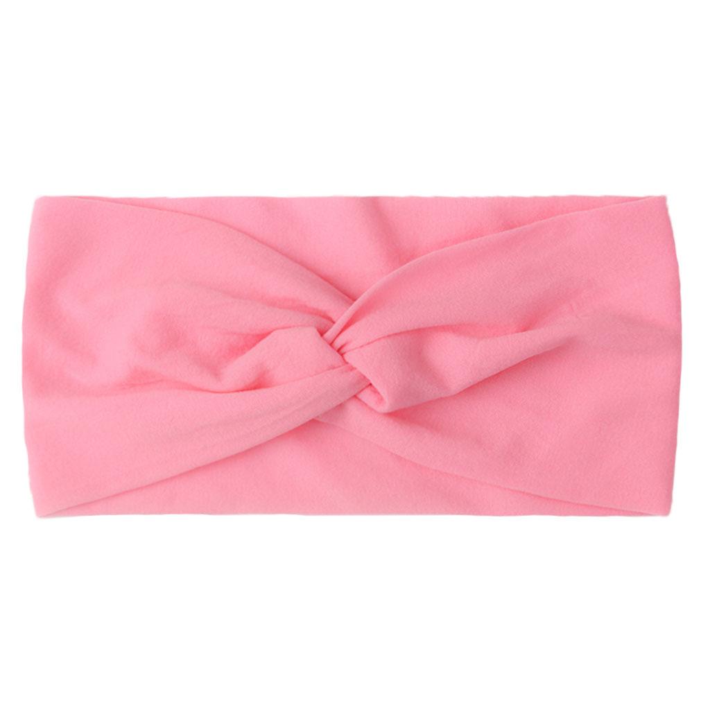 European and American Children's Hair Band Hair Accessories Baby Solid Color Nylon Cross Knotted Girl's Hair Ring Headband