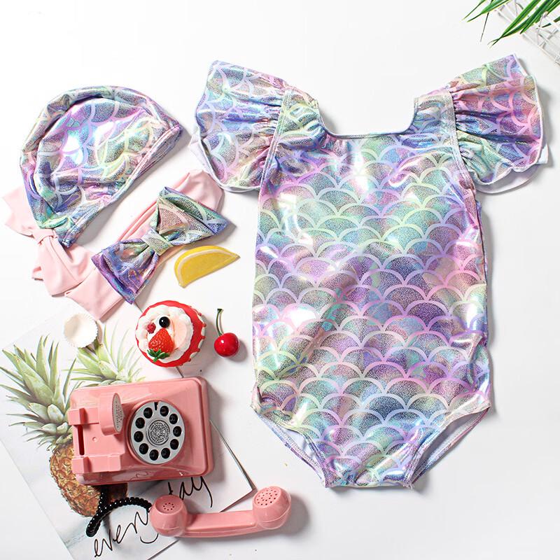 Cute Girls' Mermaid One-Piece Swimsuit