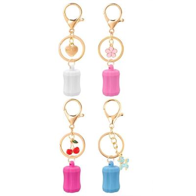 Portable Clip On Lip Gloss Holder Keychain Silicone Mini Lip Gloss Holder Keychain For Key Backpacks Travel Essential