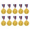 10Pcs Baseball Medals Metal Winner Medals with Neck Ribbon Competition Prize Medals Baseball Memorial Medal for Sports Games