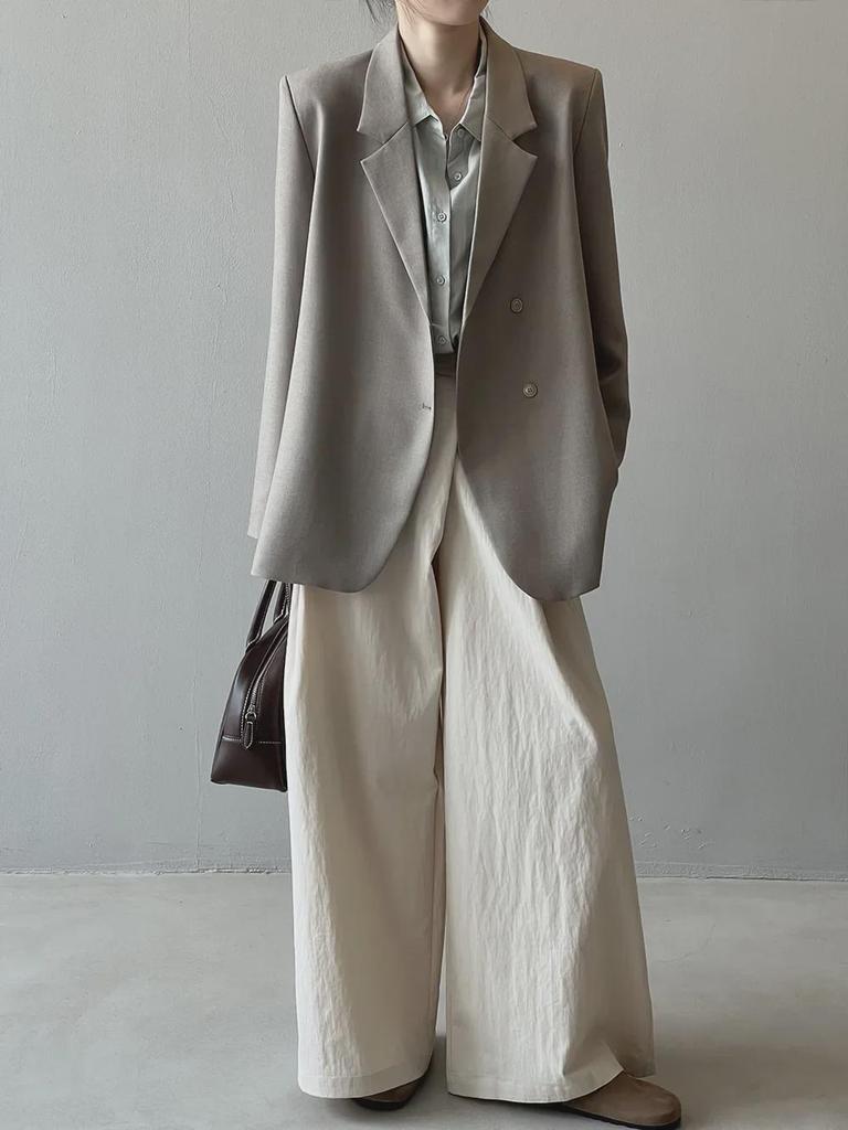 Yanshuang Women's High-End Spring Suit Jacket with Irregular Back Slit