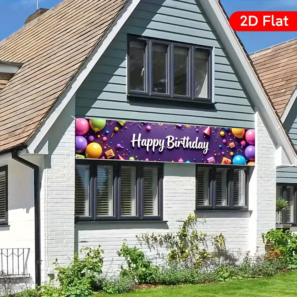 Birthday Yard Banner, Balloons & Confetti 10-Inch Exquisite Theme, Polyester Outdoor Birthday Slogan Decoration