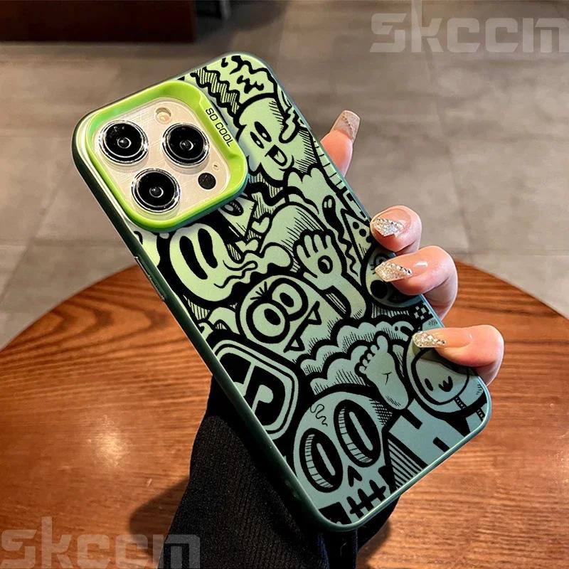 

Чохол для телефону TPU Basic з чорним графіті для iPhone 15 14 Pro Max 13 12 11 XS X XR 7 8 Plus 16 протиударна тверда обкладинка iPhone 14 Pro Max