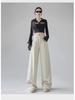 Women's White High-Waisted Wide-Leg Jeans: Autumn/Winter Retro American Style Loose Fit.