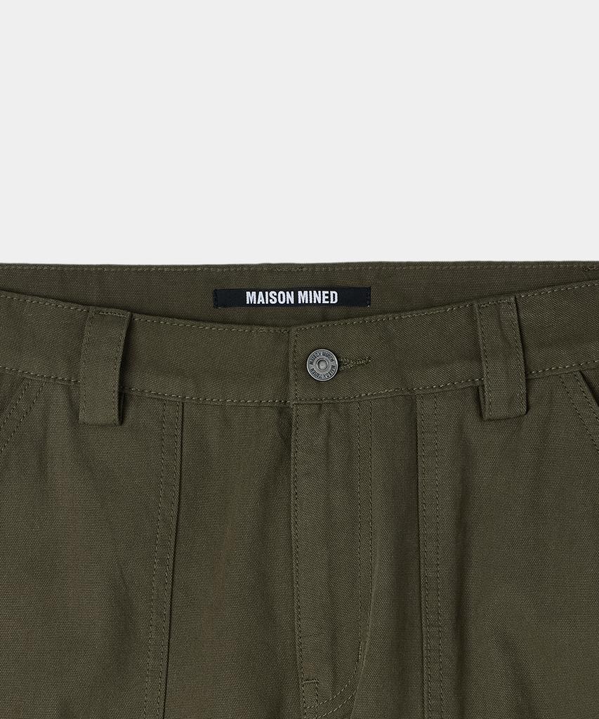 MAISON MINED Parachute Velcro Pants Khaki
