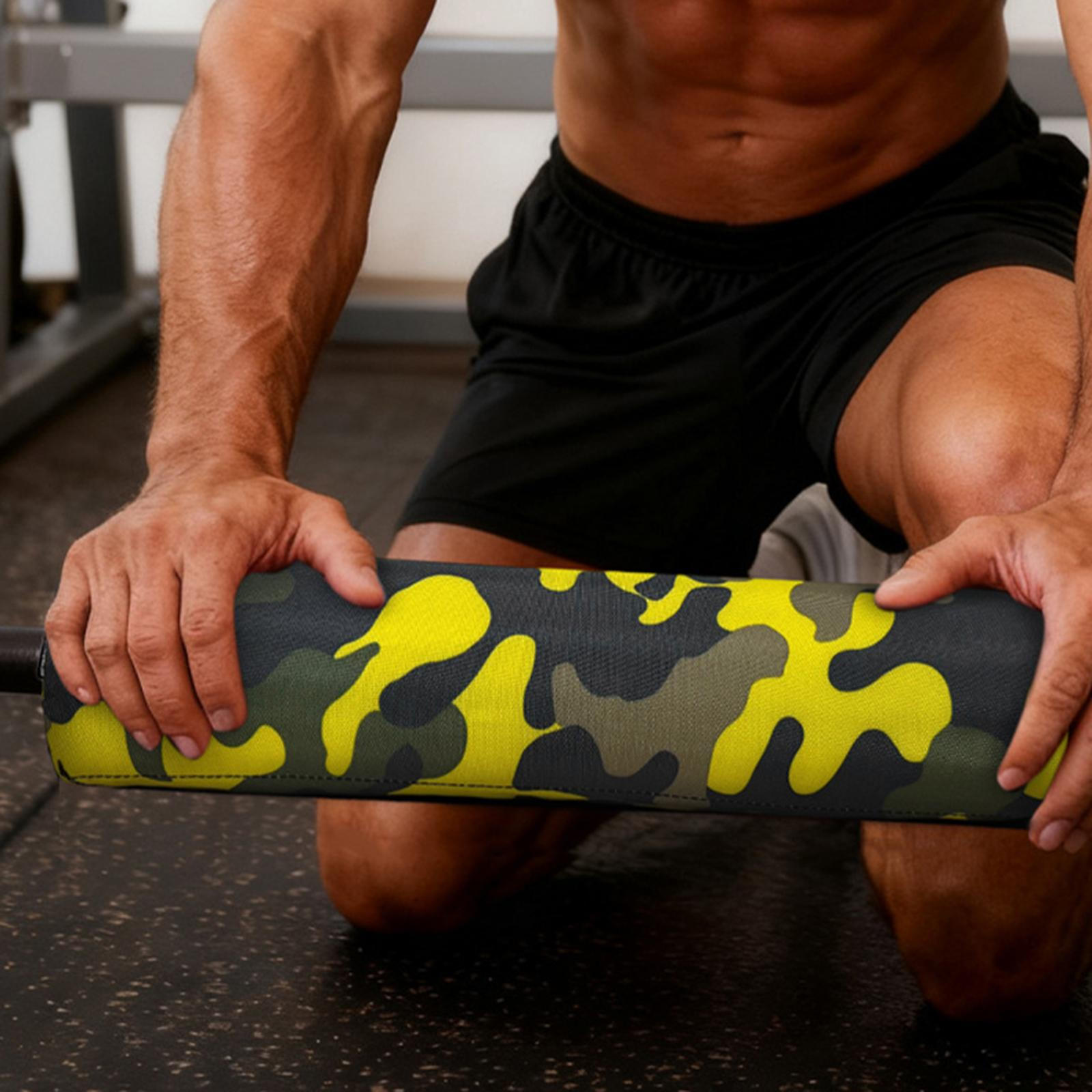 

Barbell Pad Exercise Handles Resistance Attachments Non Slip Accessory Thick Foam Oxford Cloth жовтий