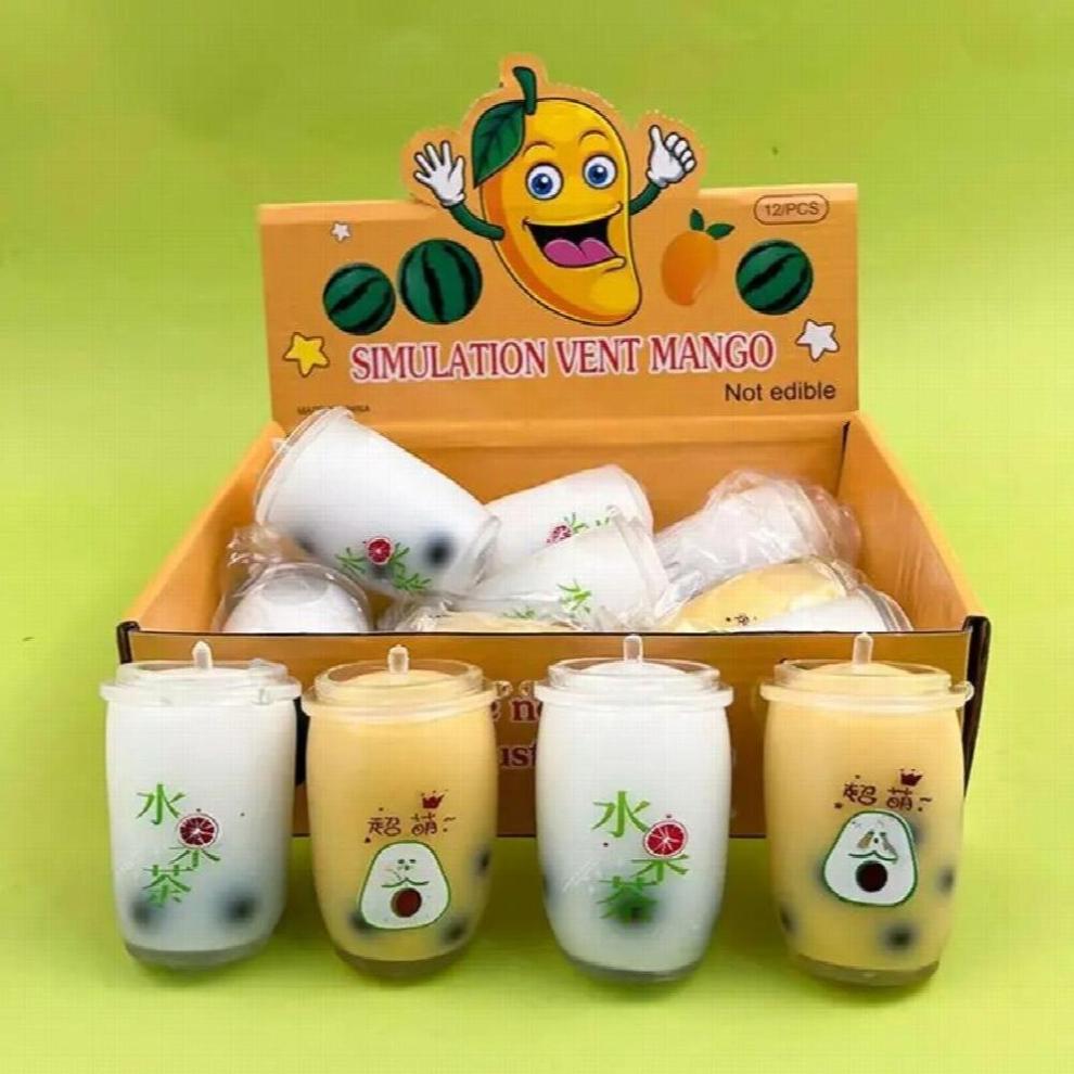 Soft Drink Stress Relief Toy Steamed Stuffed Milk Bubble Tea Fidget Toy Sensory Anti Stress Squeeze Toys For Children Gift